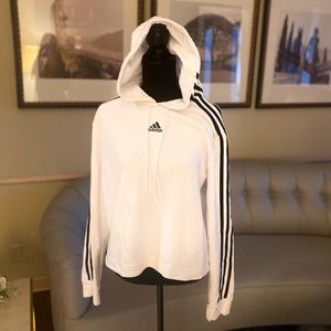 Adidas 3-Stripes Cropped Hoodie